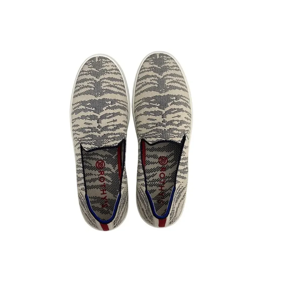 Rothy's Cream and Black Slip-On Sneakers